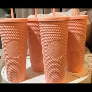 Starbucks matte pink studded tumbler/cup 24 oz